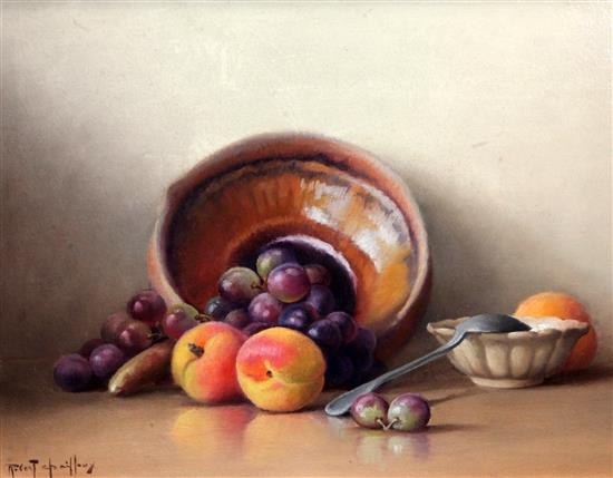 § Robert Chailloux (1913-) Still life of fruit of a table top 10.25 x 13.5in.